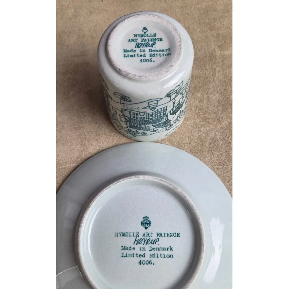 Vintage Denmark Nymolle Art Faience Cup & Saucer Hoyrup, Limited Edition